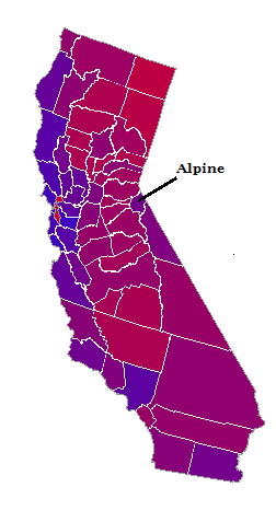 Political map of California